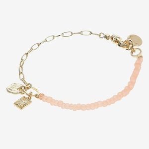 AllSaints pink Shell Beaded Flex Bracelet
